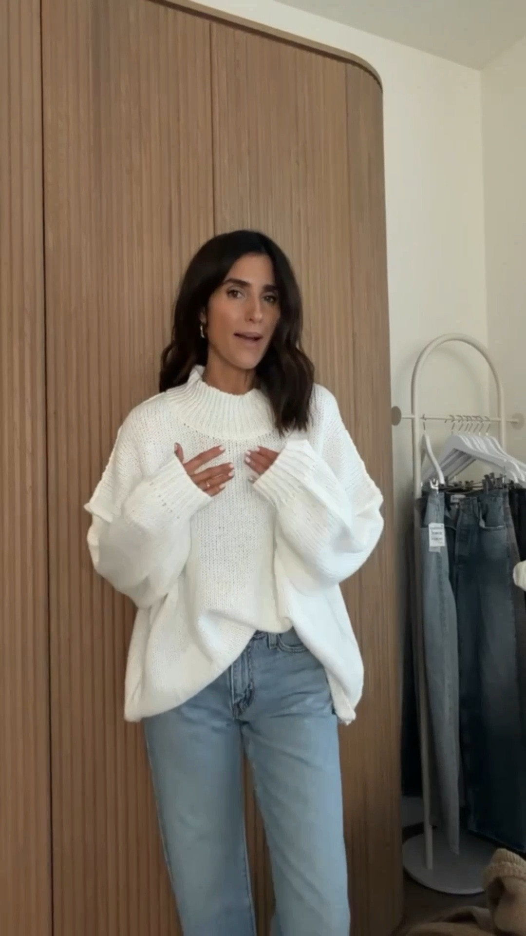 Love this naturally oversized from Amazon. I’m just shy of 5-7” wearing the size small and these jeans are also so good and run true to size #stylinbyaylin #aylin #amazon #sweater #jeans 

#LTKHoliday #LTKgrwm #LTKootd