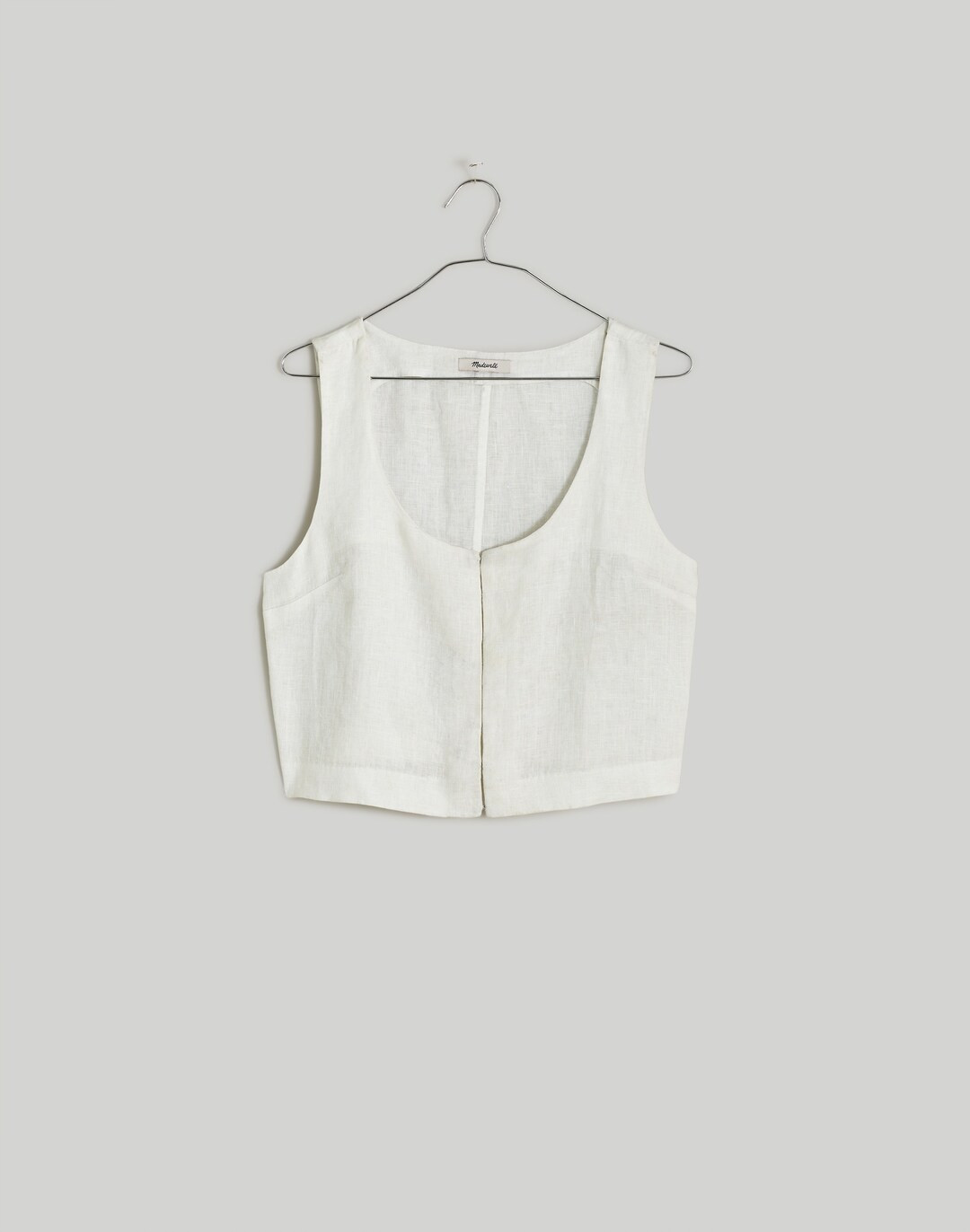 Scoopneck Crop Tank in 100% Linen | Madewell