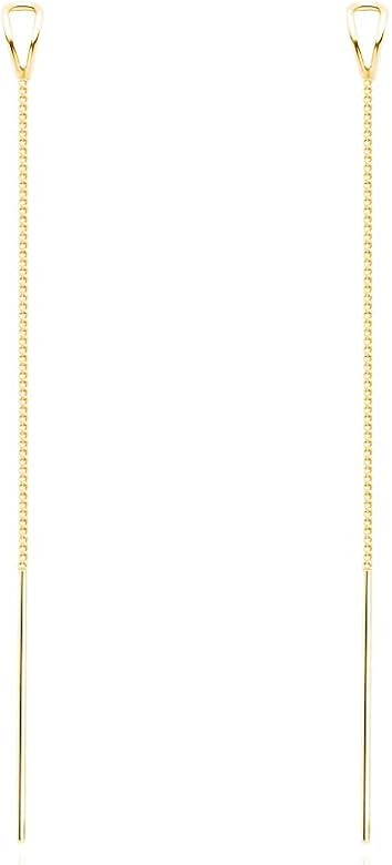SLUYNZ 925 Sterling Silver Chain Threader Earrings Dangle for Women Teens Long Dangle Earrings Li... | Amazon (US)