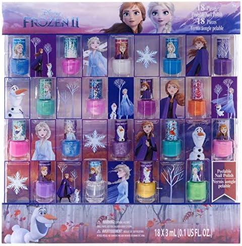 Disney Frozen - Townley Girl Non-Toxic Water Based Peel-Off Nail Polish Set with Glittery and Opaque | Amazon (US)