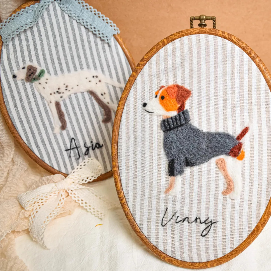 Personalized Needle Felted Dog Embroidery Hoop Art: Custom Pet Portrait | Etsy (US)