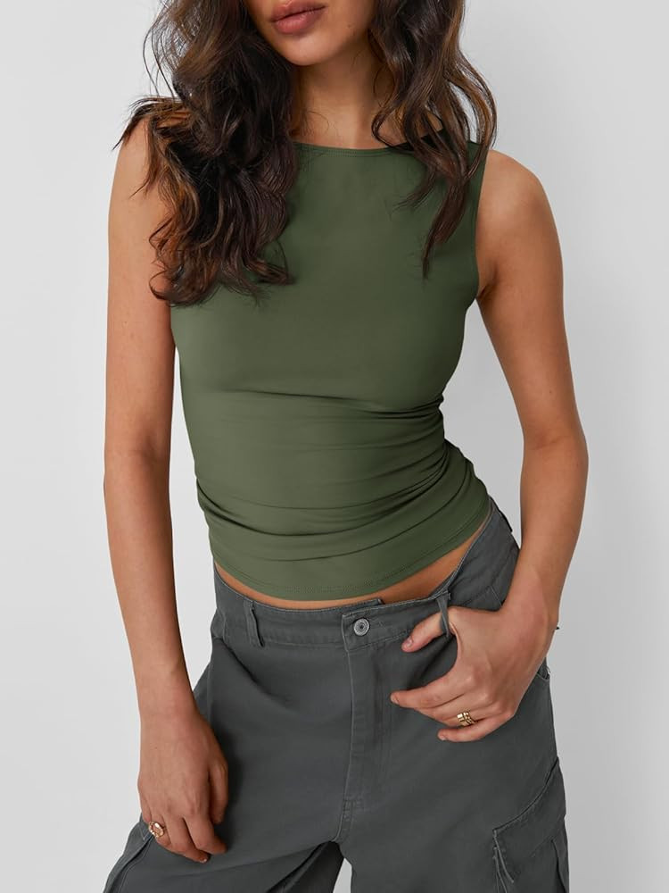 Trendy Queen Women Going Out Summer Tank Tops Spring Casual Basic Cute 2025 Sleeveless Shirt Vaca... | Amazon (US)