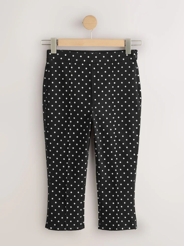 Black/White Polka Dot Cropped Capri Denim Jeans | Next US