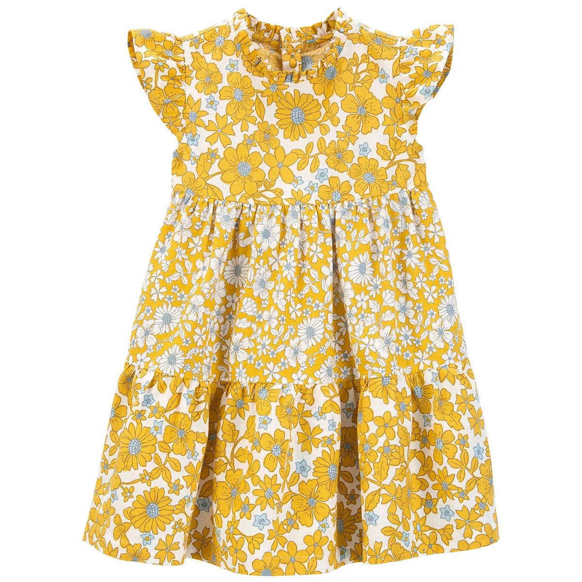 Toddler Girl Carter's Floral Linen Blend Dress | Kohl's