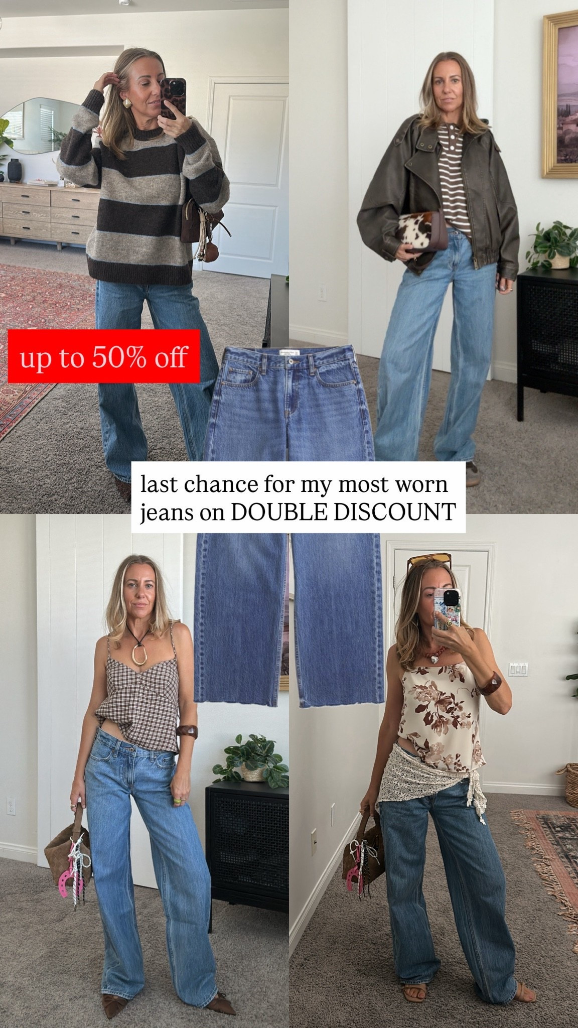 Last chance for my favorite denim up to 50% off with code DENIMAF
I wear size 23/24

#LTKootd #LTKSaleAlert #LTKPetite