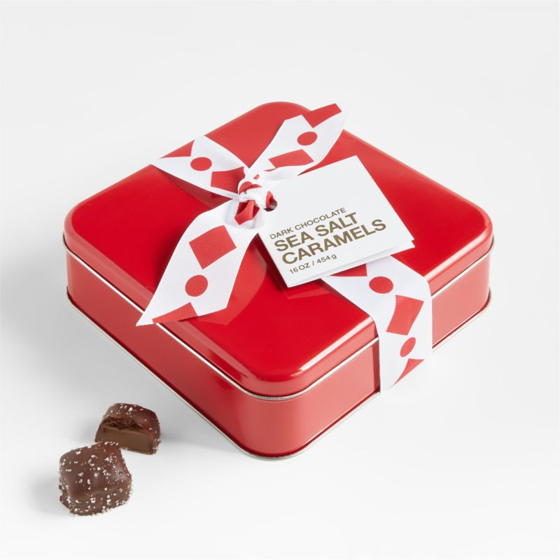 Dark Chocolate Sea Salt Caramels + Reviews | Crate and Barrel | Crate & Barrel
