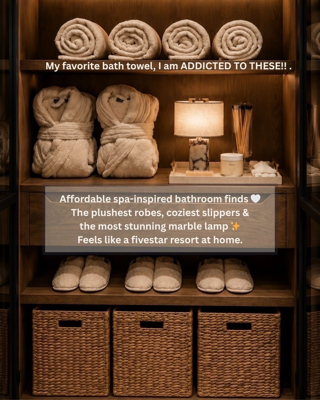 Affordable spa inspired bathroom finds the precious robes cozy slippers, and the most stunning marble lamp feels like a five star resort at home 🤗

Summerthompsonstyles ￼

#LTKSaleAlert #LTKHome #LTKU