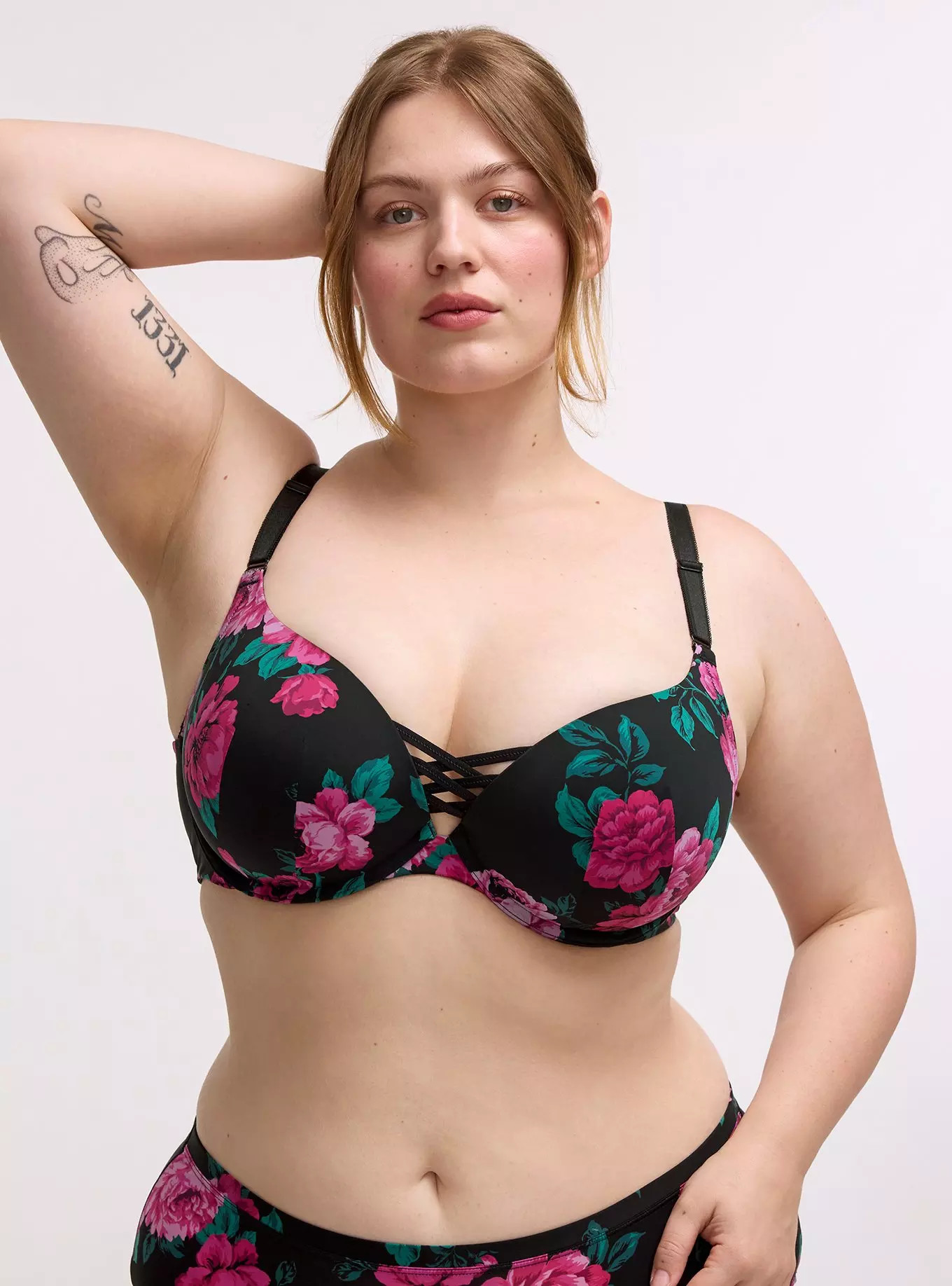 XO Plunge Push-Up Print 360\u00b0 Back Smoothing Bra | Torrid (US & Canada)