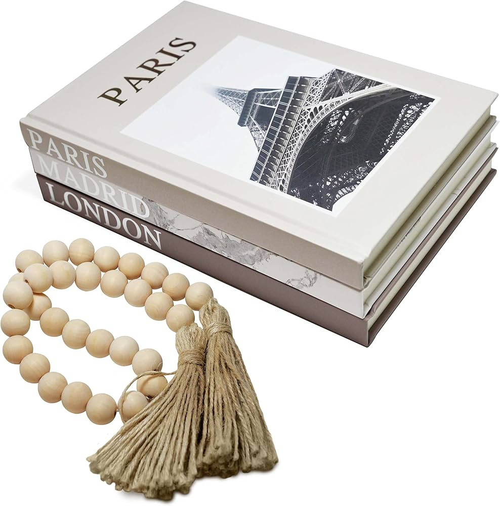 DESCRIBEE Set of 3-decorative books for home decor-faux books for decoration-book decorations-boo... | Amazon (US)
