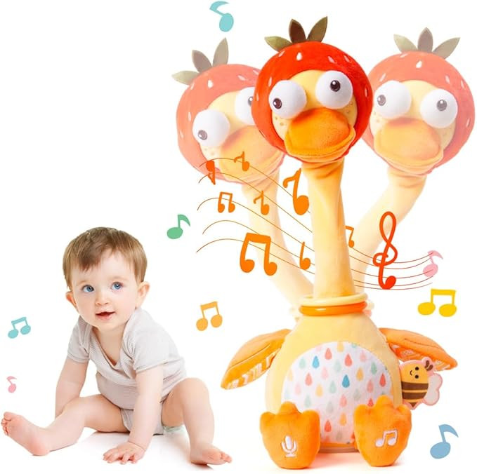 Jollybaby Plush Talking Singing Dancing Musical Strawberry Duck Toy for Toddlers 1-3 Just Like Ca... | Amazon (US)