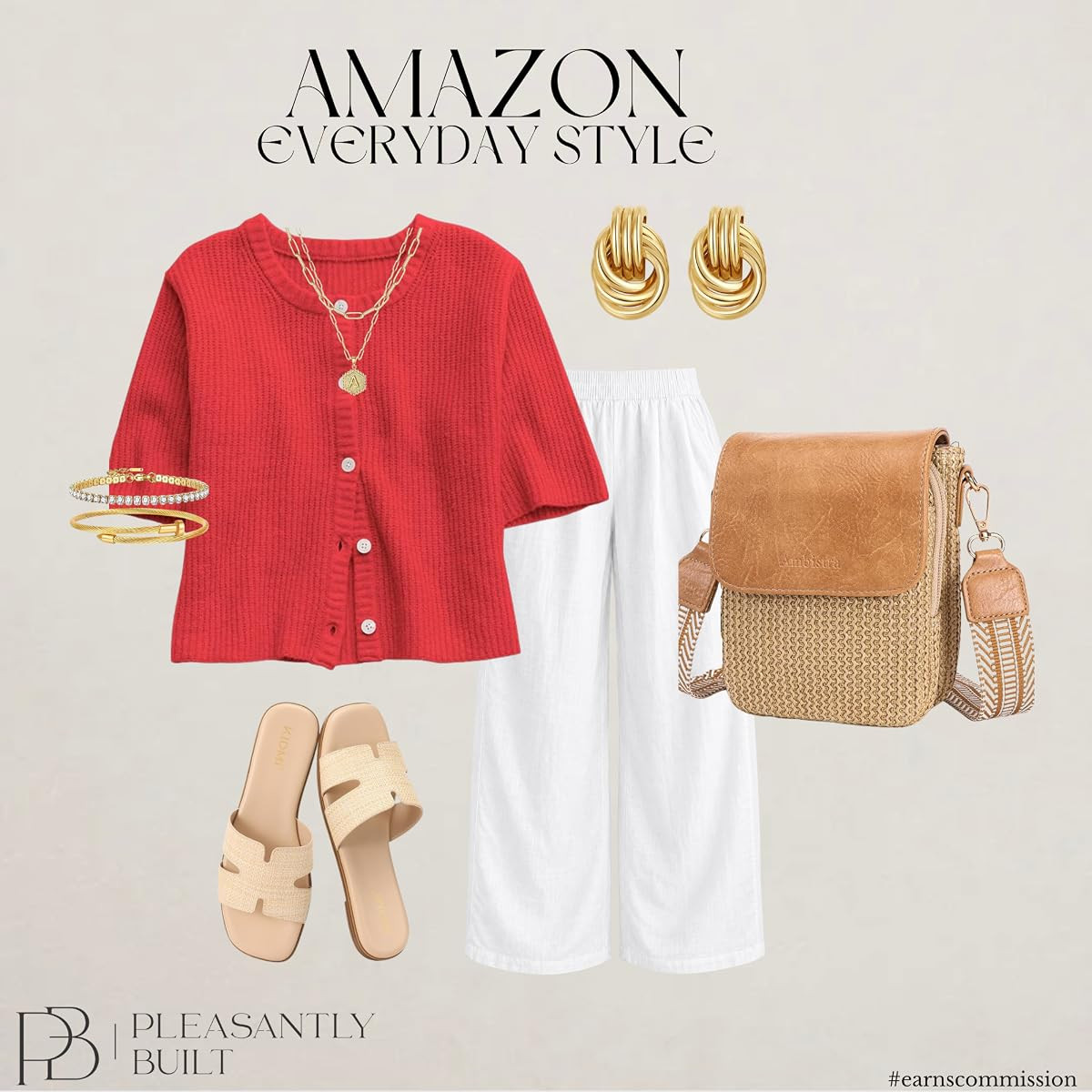 Updated summer wardrobe! Versatile palazzo pants, comfy sandals, and a chic necklace. #summerstyle #newfinds #amazonfashion #amazonfinds #amazonwomensfashion #pleasantlybuilt 

 #LTKootd #LTKWorkwear #LTKTravel