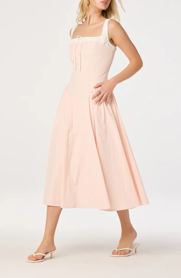 ASTR the Label Hazel Ticking Stripe Midi Dress | Nordstrom | Nordstrom