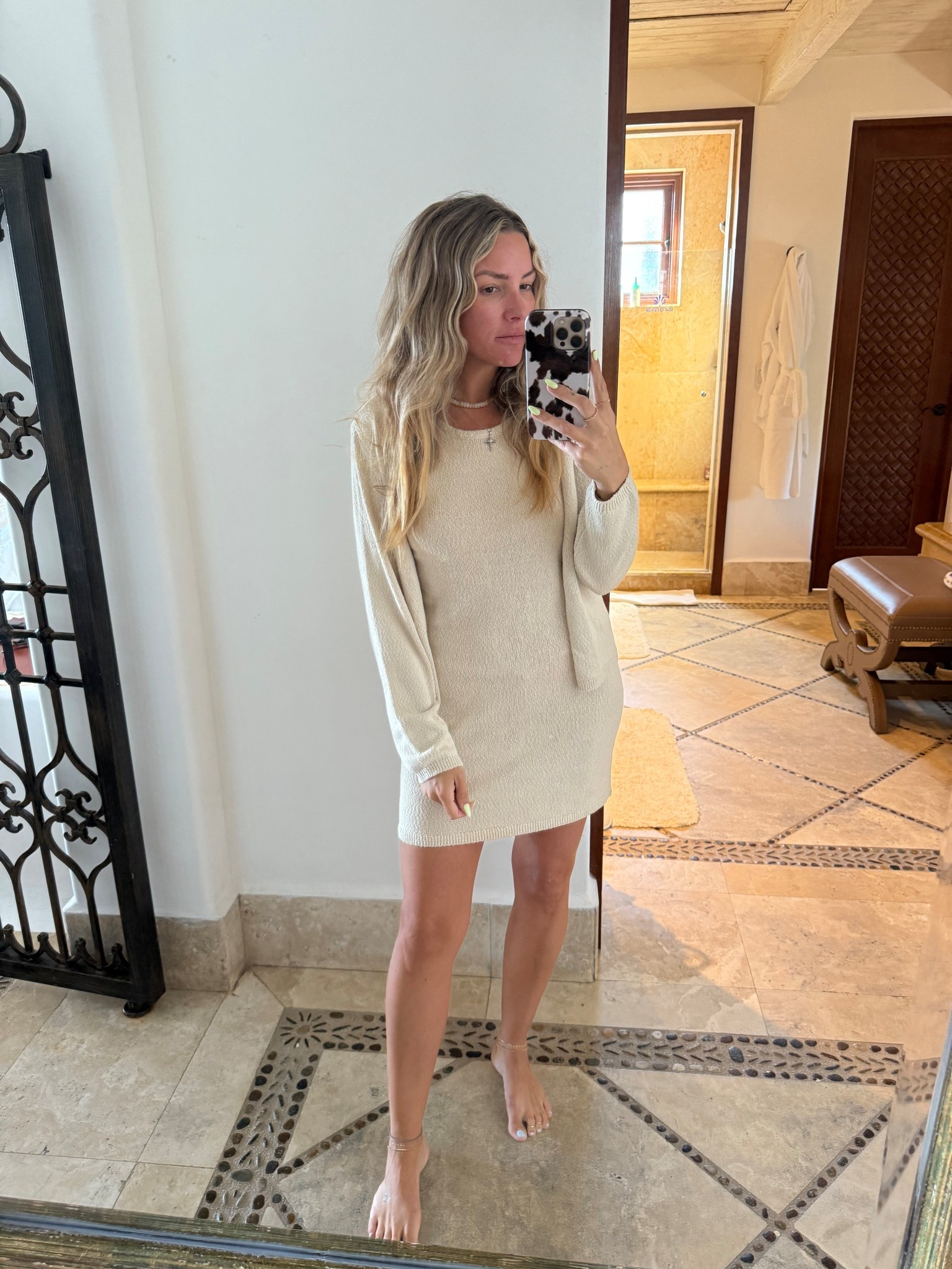 Free people sweater dress. I am usually a small there but I got a medium so it wouldn’t be as fitter 
