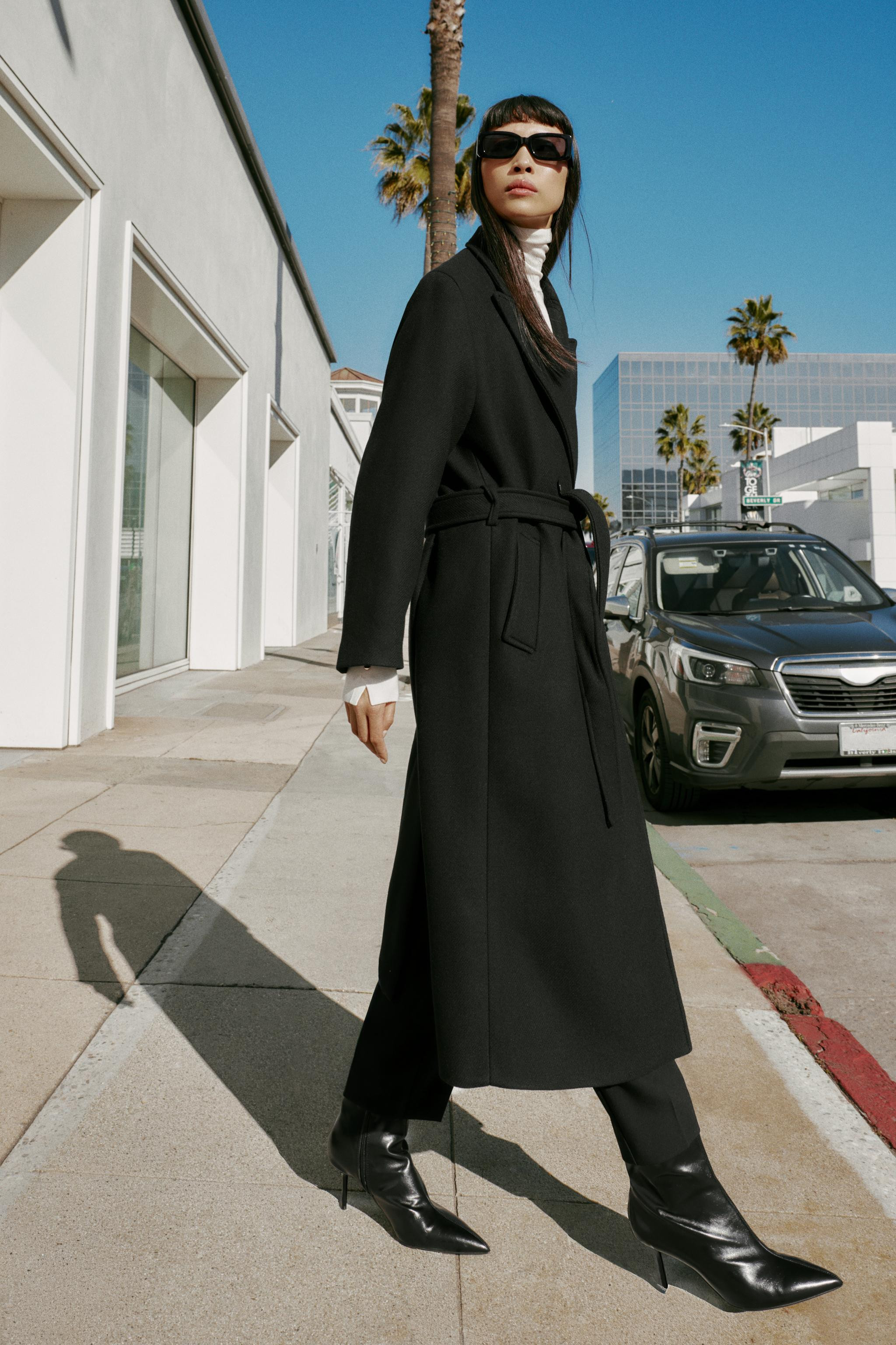LONG BELTED WOOL COAT | Zara US