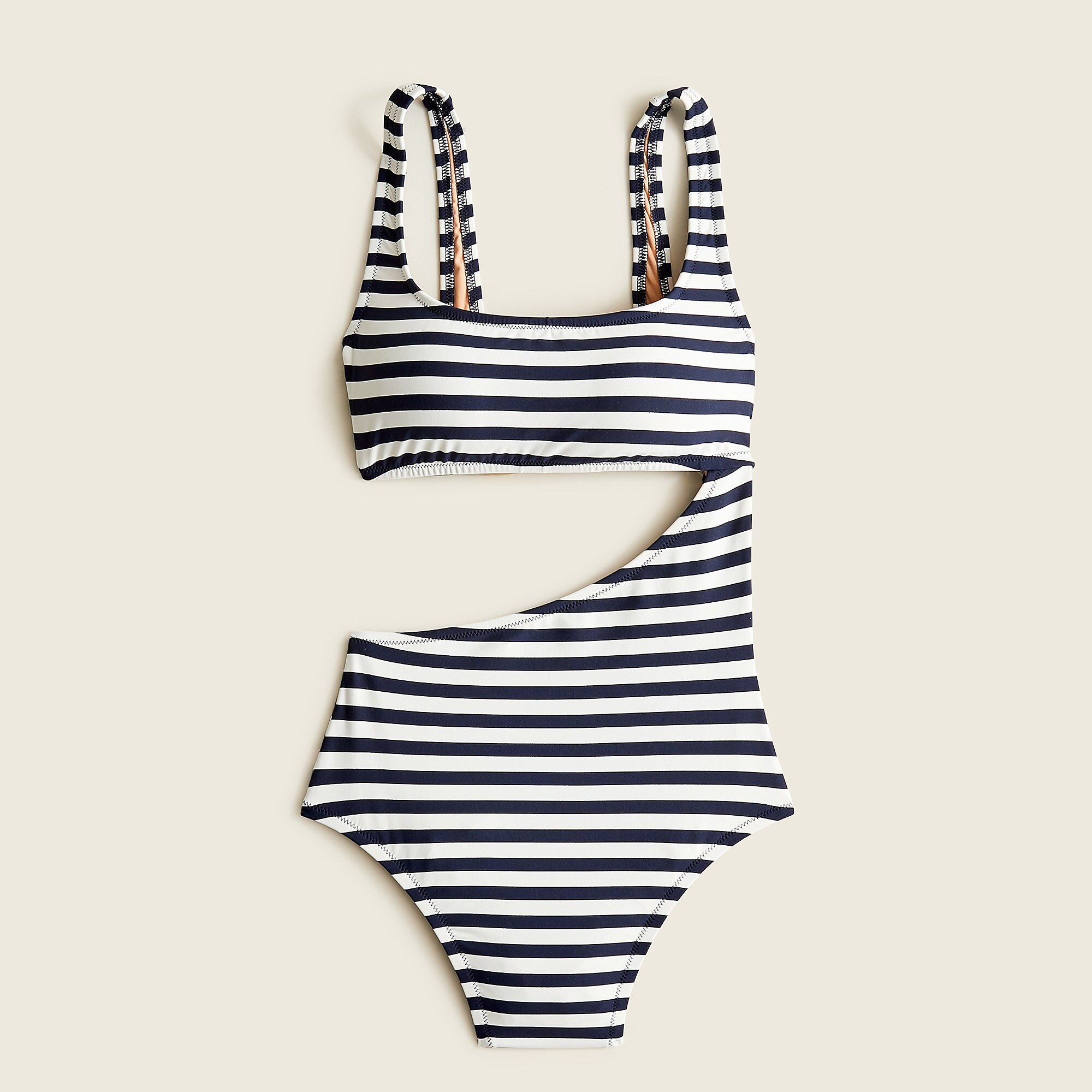 Cutout one-piece in stripe | J. Crew US