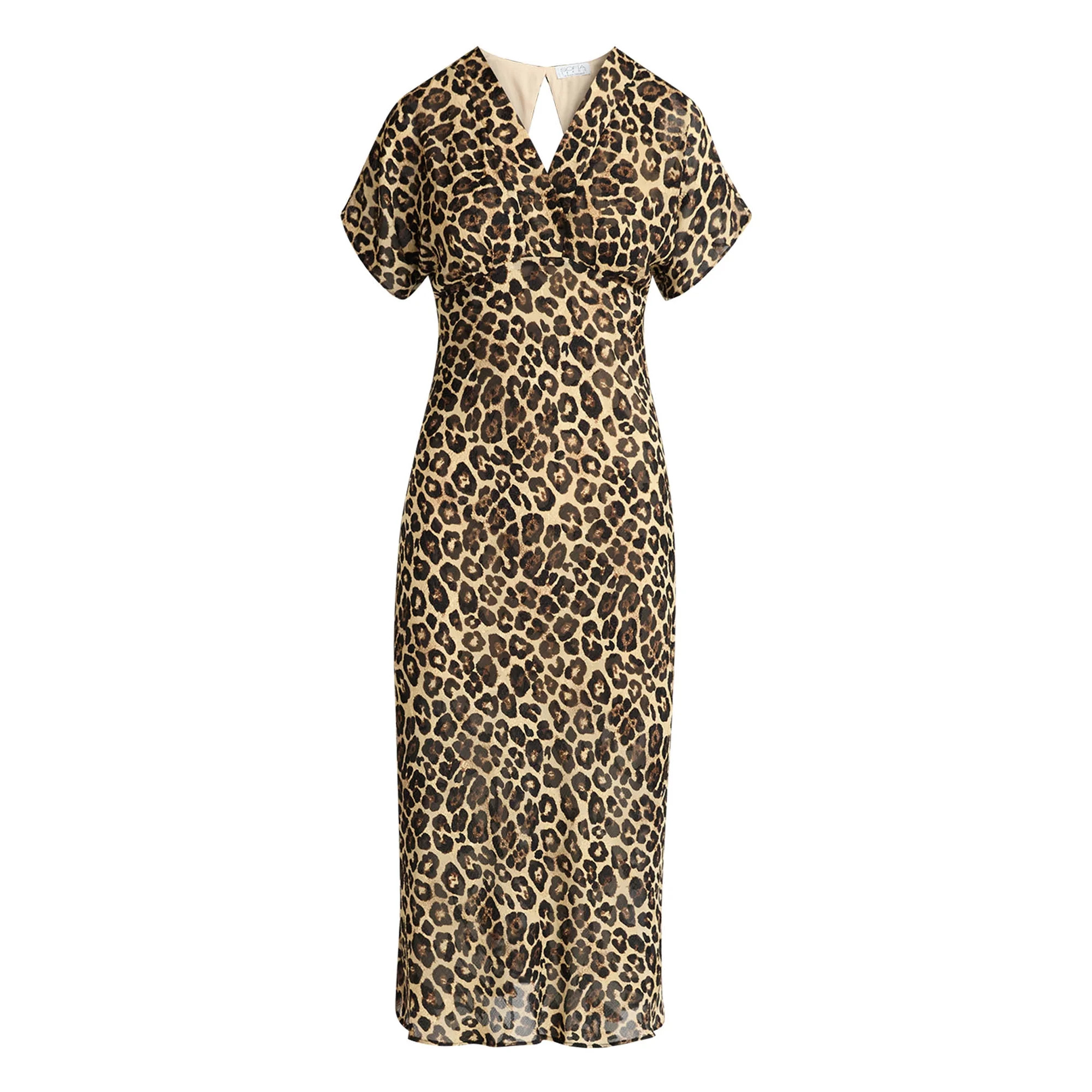 Sofia by Sofia Vergara Women's and Women's Plus  Bias Cut Midi Dress with Short Sleeves, Mid Calf... | Walmart (US)