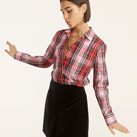 Slim-fit stretch cotton poplin shirt in pink Stewart | J. Crew US