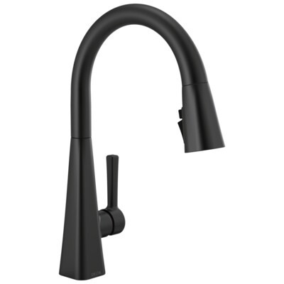 Delta  Lenta Matte Black Single Handle Pull-down Kitchen Faucet with Sprayer Function (Deck Plat... | Lowe's