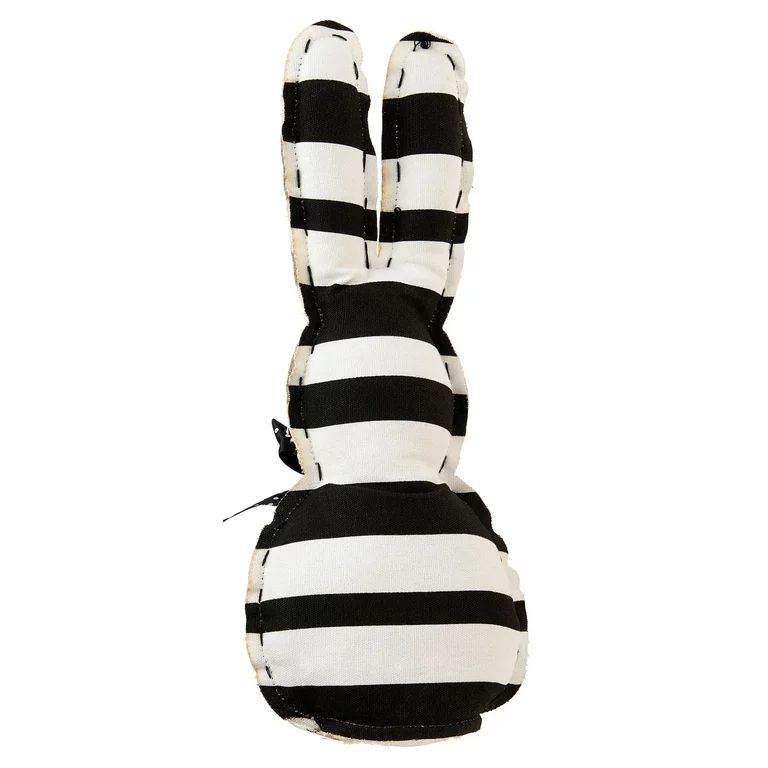 Way to Celebrate Easter Striped Fabric Bunny Tabletop Decoration, Black/White, 11.5" | Walmart (US)