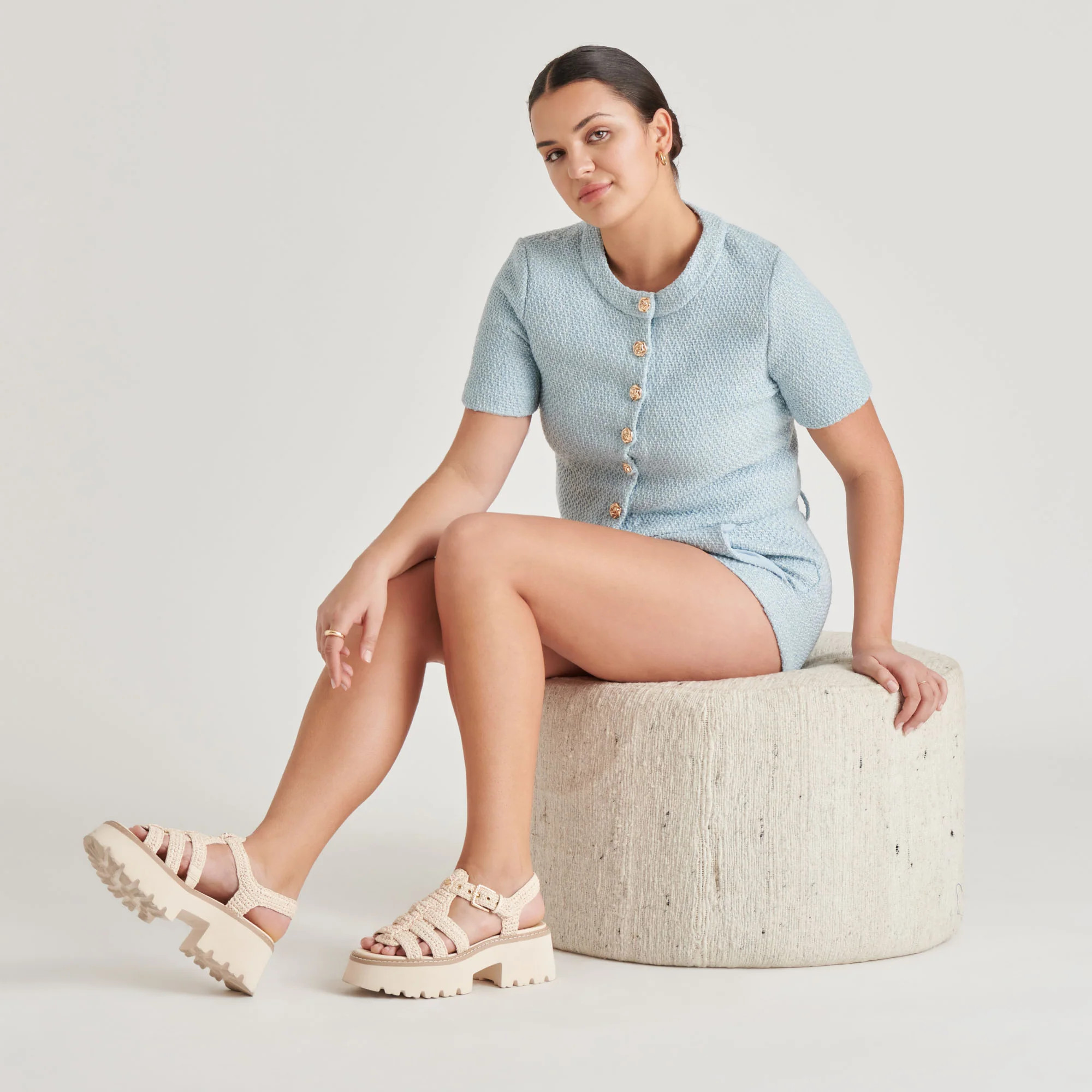 LATICE SANDALS OATMEAL KNIT | DolceVita.com