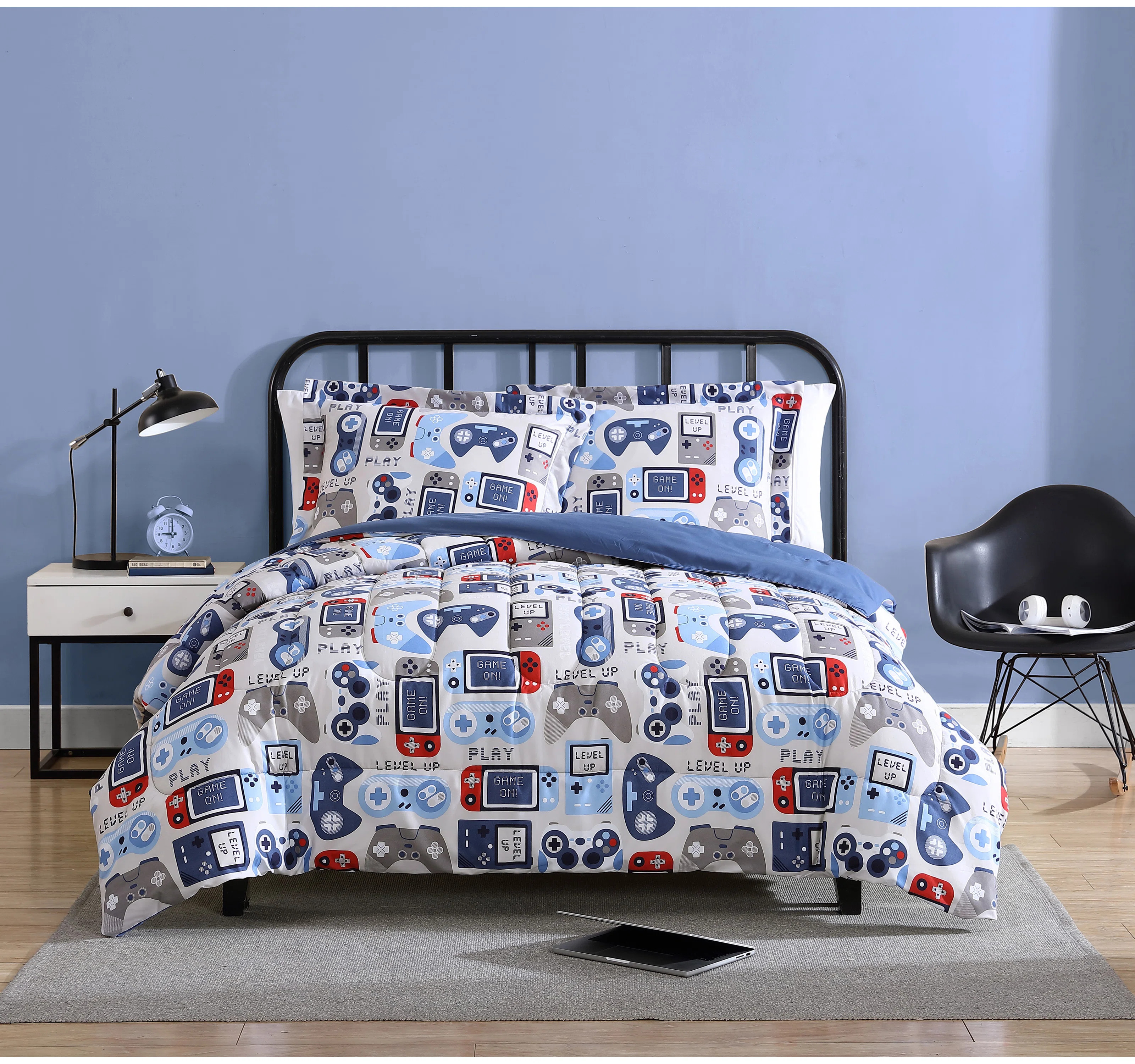 ALEX + BELLA Gamer Blue Grey Ultra Soft Microfiber Comforter Set | Wayfair North America