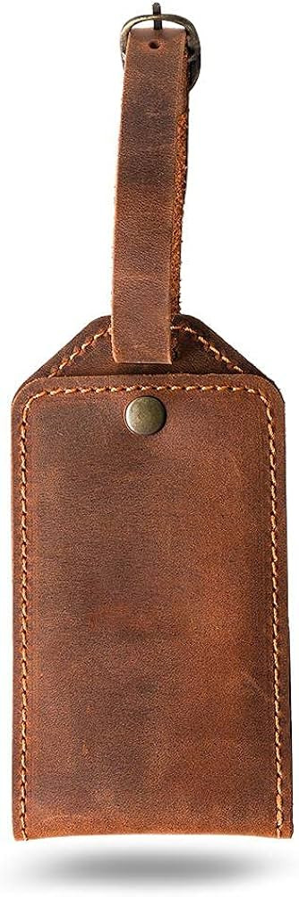 PEGAI 100% Soft Touch Rustic Leather Luggage ID Tag, Secure With Snap Closure and Easy Attachment... | Amazon (US)