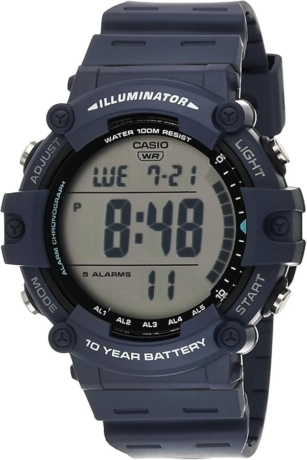 Casio Illuminator AE1500WH Series | 10-Year Battery | LED Backlight | 5-Alarms | 1/100 Sec Stopwa... | Amazon (US)