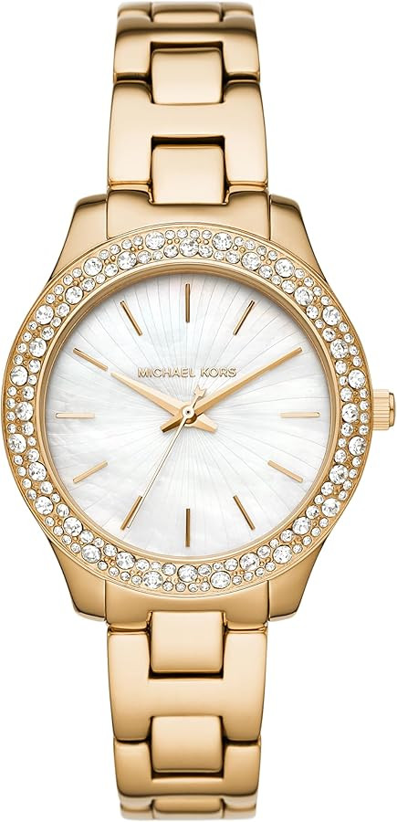 Michael Kors Liliane Women's Watch, Stainless Steel and Pavé Crystal Watch for Women | Amazon (US)