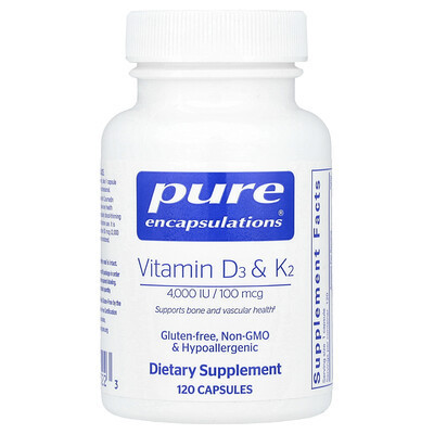 Pure Encapsulations, Vitamin D3 & K2, 120 Capsules | iHerb