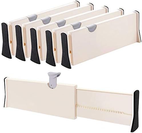 Drawer Dividers Organizer 5 Pack, Adjustable Separators 4" High Expandable from 11-17" for Bedroo... | Amazon (US)