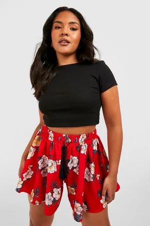 Plus Floral Flippy Shorts | Boohoo.com (US & CA)