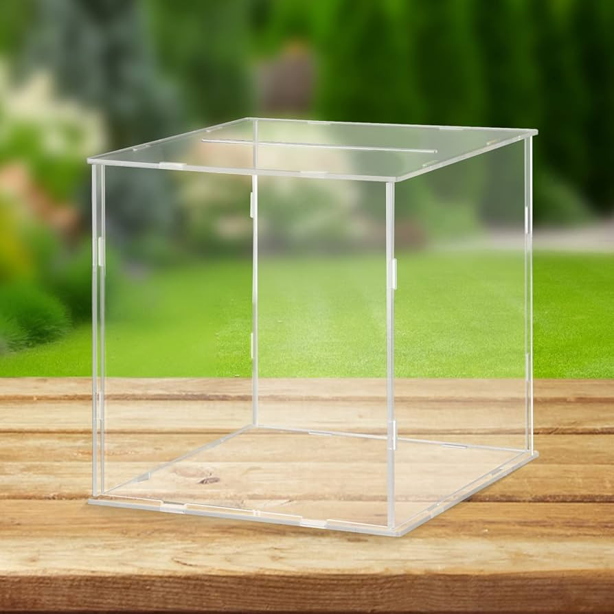 Clear Acrylic Wedding Card Box Large DIY Card Boxes with 4 "Card" Text Stickers Gift Card Box Mon... | Amazon (US)