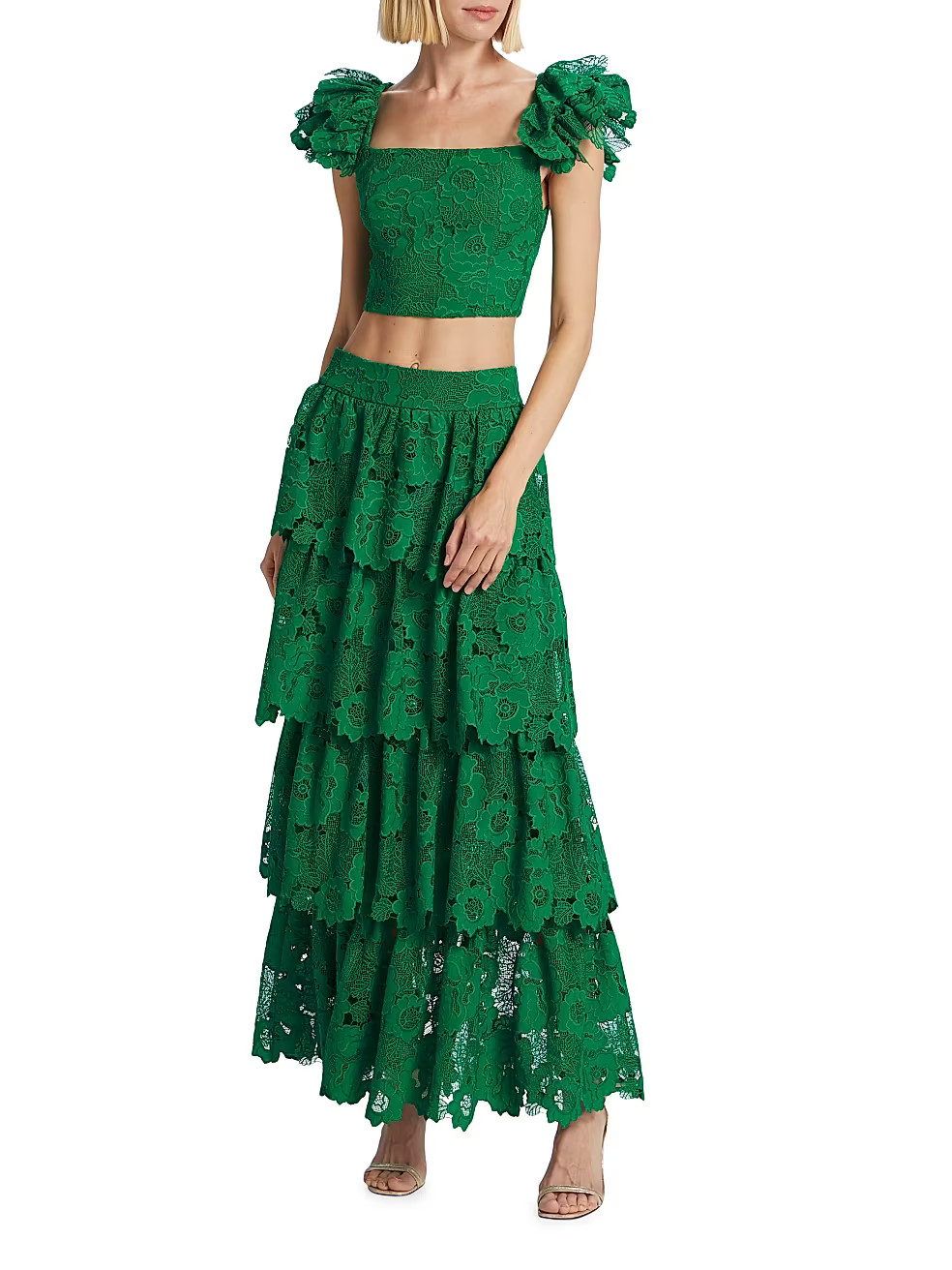 Jia Ruffle Lace Maxi Skirt | Saks Fifth Avenue