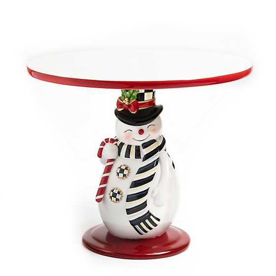 Nostalgia Snowman Pedestal Platter | MacKenzie-Childs