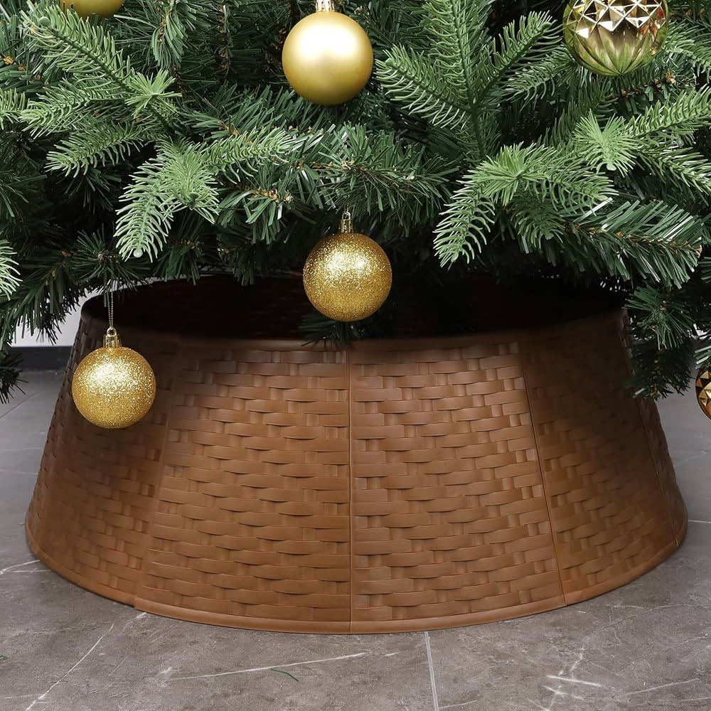 Blissun Christmas Tree Collar, 28.7" D Round Plastic Christmas Tree Ring, Christmas Tree Skirt fo... | Amazon (US)