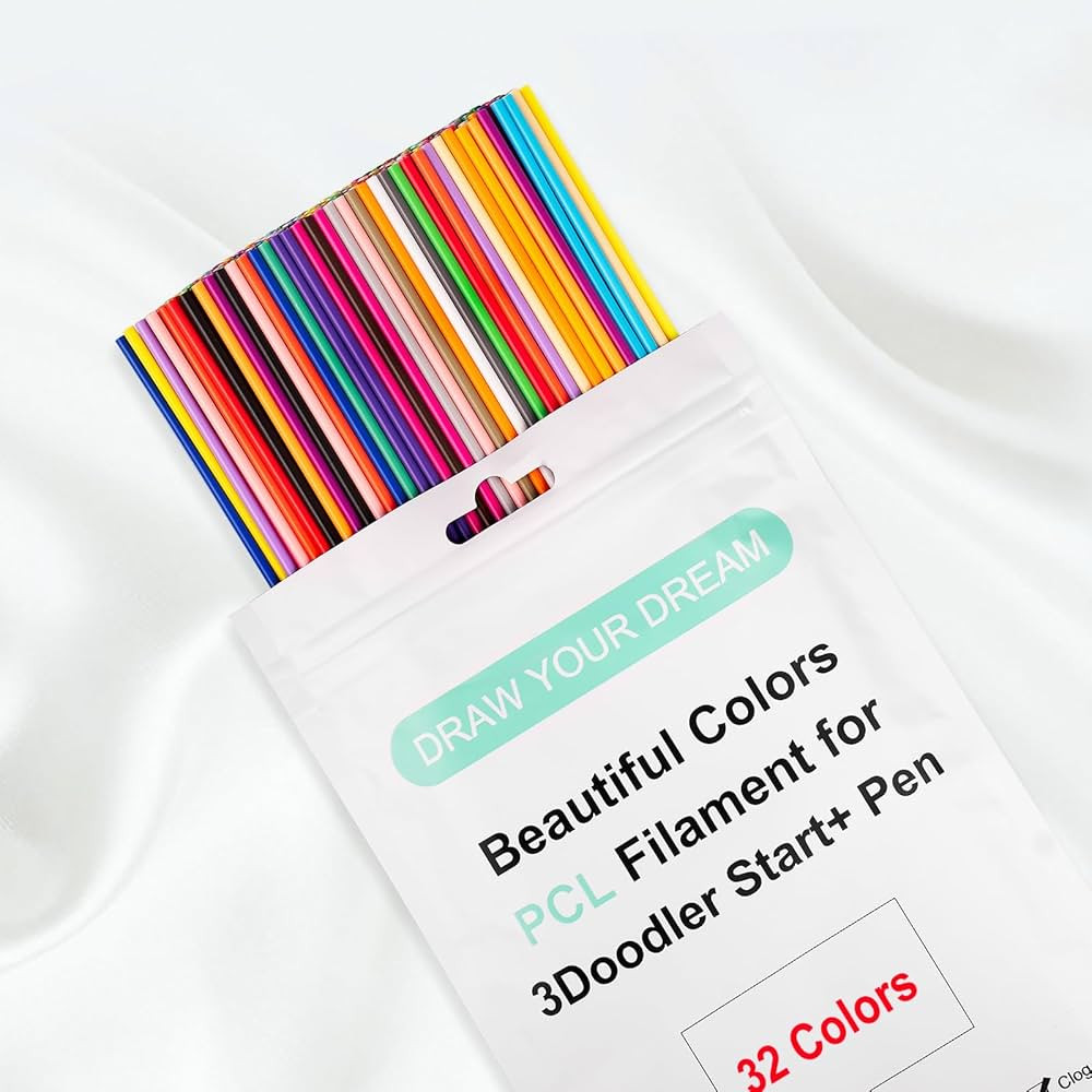 32 Colors 3D Doodler Pen Refills for 3Doodler Start 3D Pen Low Printing Temperature PCL Filament ... | Amazon (US)