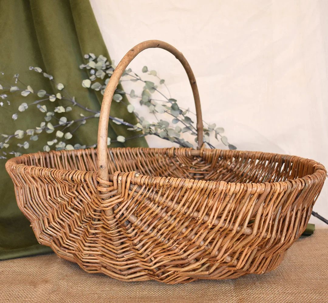 Nutley's Large Beautiful Hand-Made Rustic Willow Garden Trug Basket wicker hamper shopping | Etsy (UK)
