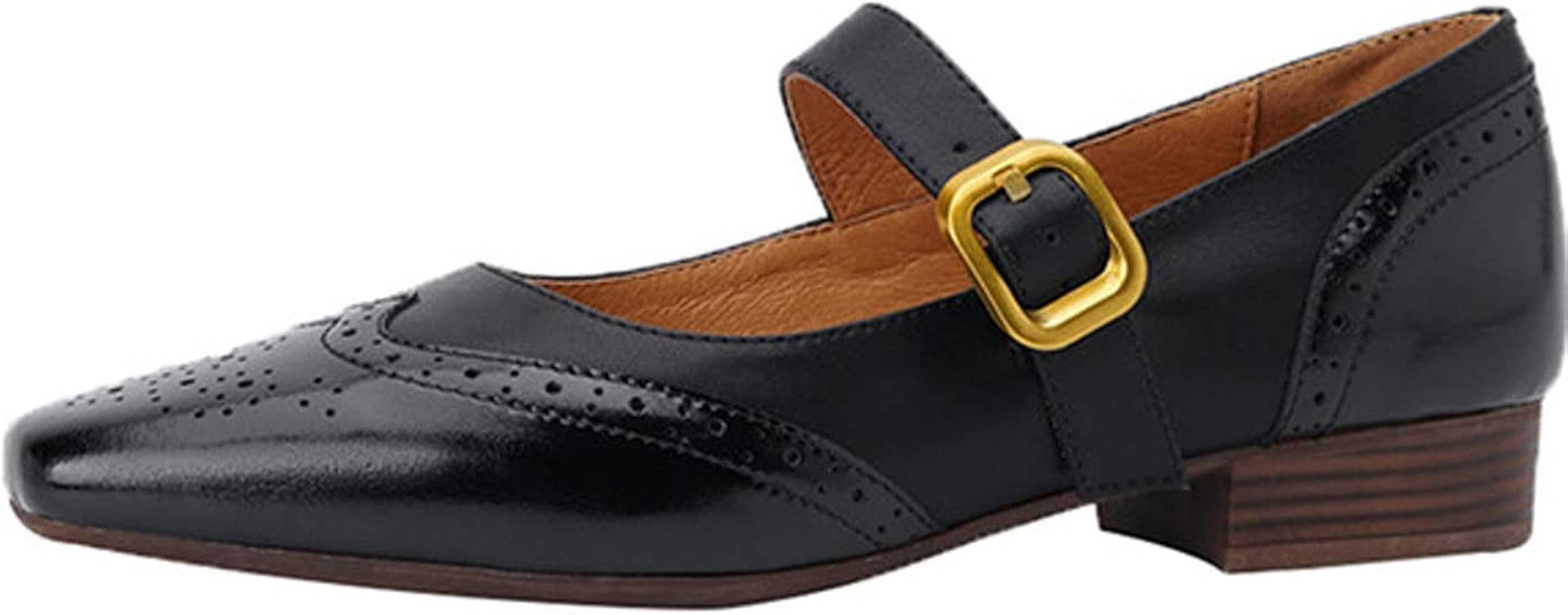 U-lite Women's Mary Jane Leather Flats Ballet Dress Shoes Square Toe Slip On Vintage Casual Style | Amazon (CA)