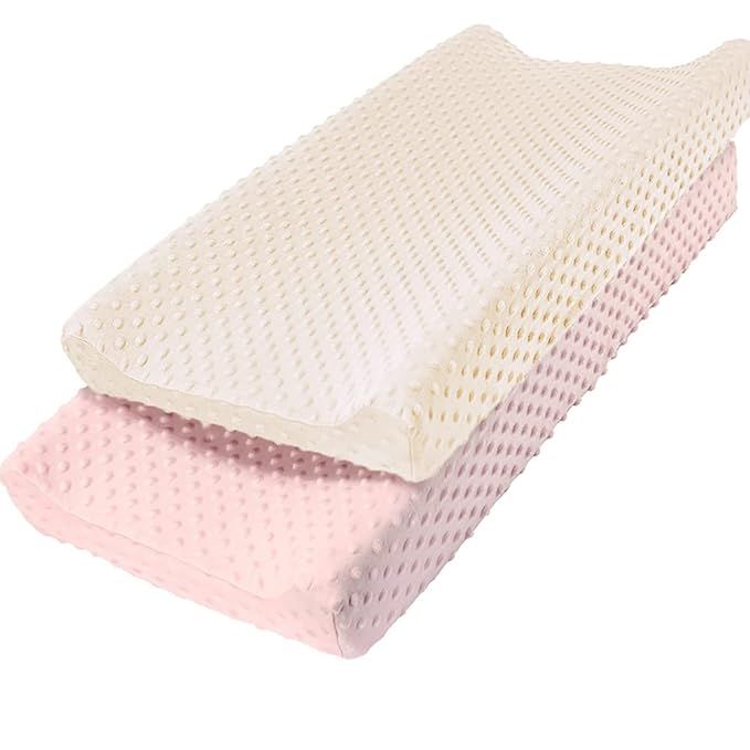 Owlowla Changing Pad Cover,Soft Minky Dots Changing Table Sheets for Baby Boy and Girl 2Pack (Pin... | Amazon (US)