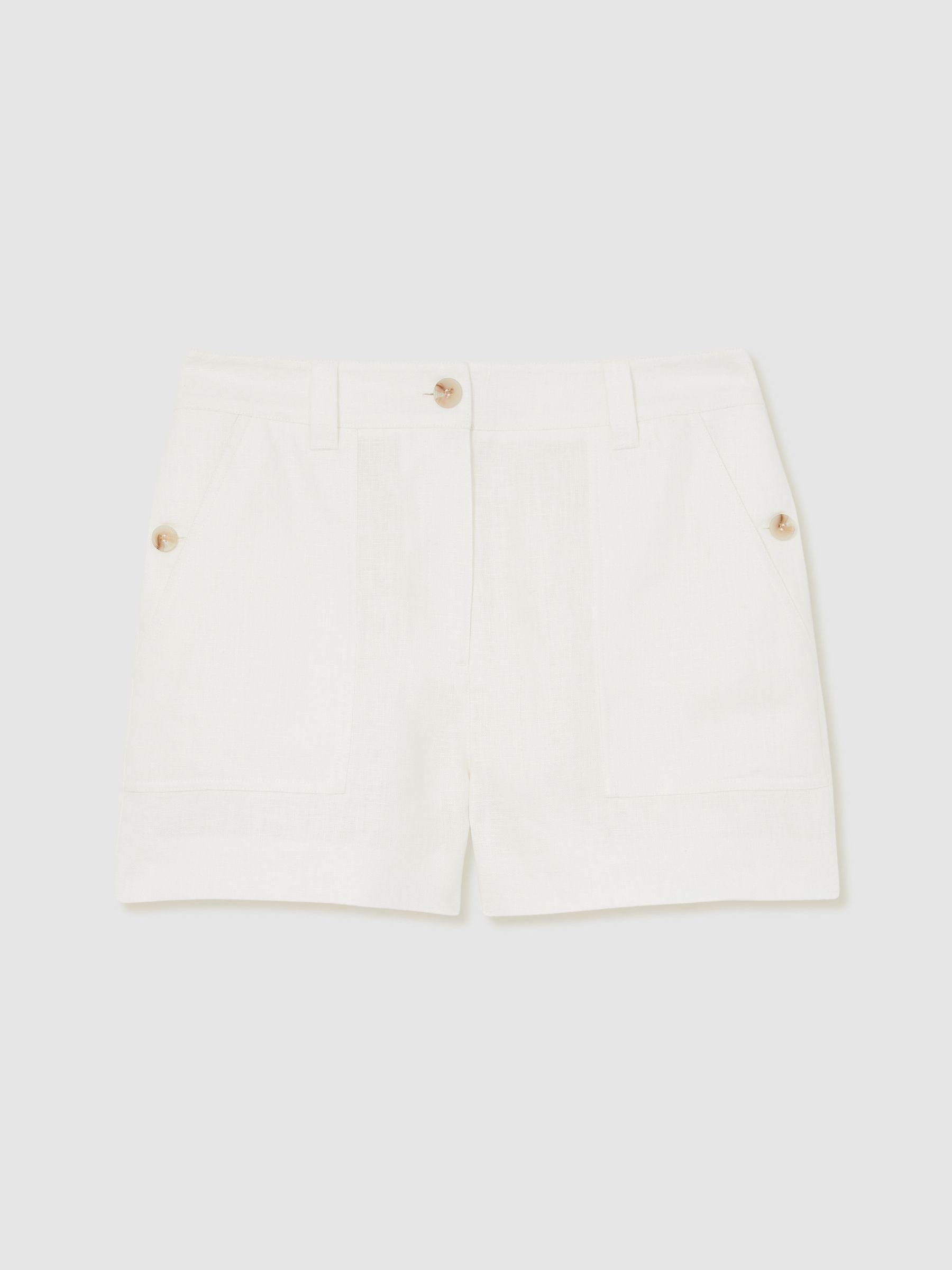 Reiss Linen Shorts in White | REISS | Reiss US