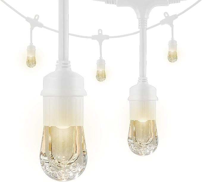 Enbrighten Classic LED Cafe String Lights, White, 12 Foot Length, 6 Impact Resistant Lifetime Bul... | Amazon (US)