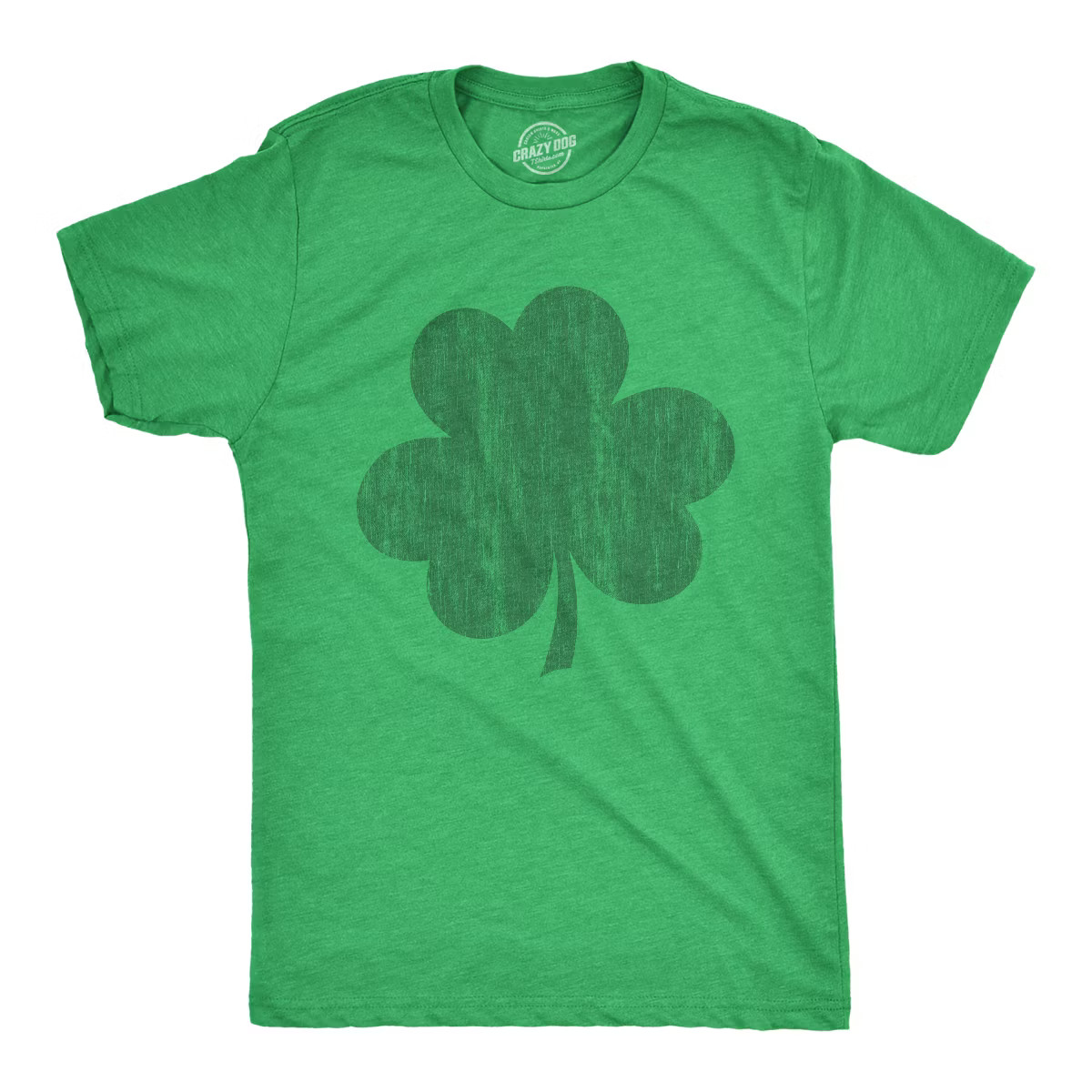 Mens Distressed Clover T Shirt Cool St Patricks Day Vintage Shamrock Awesome Graphic Tee - Crazy ... | Target