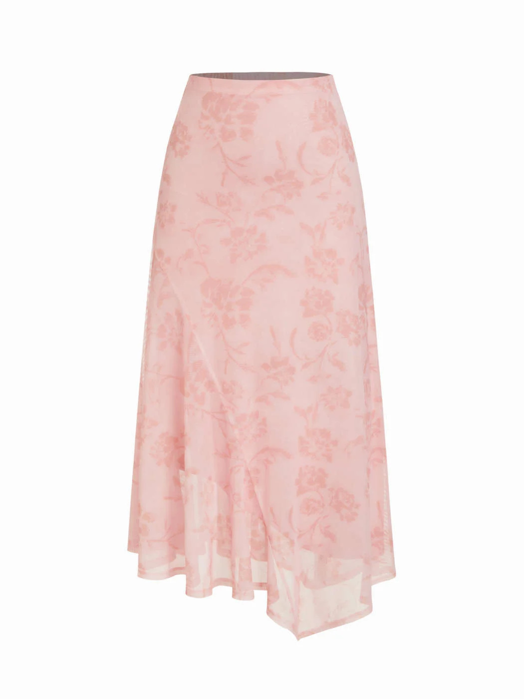 Mesh Mid Rise Floral Bowknot Lettuce Trim Mermaid Maxi Skirt CHF 29.90 | Cider