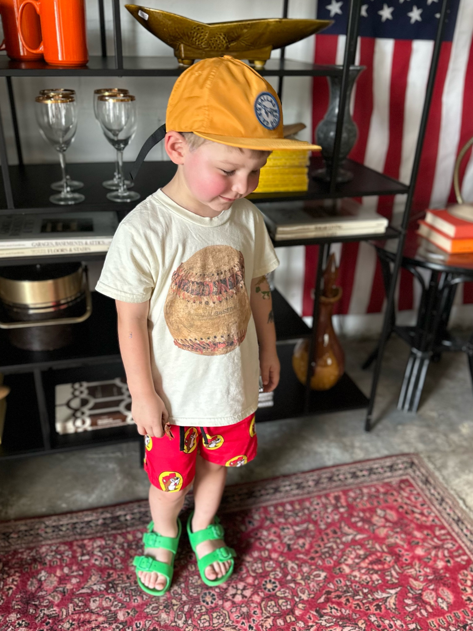 the 3rd summer in a row we have loved this style sandal 💚baseball shirt is from little yellow door! 