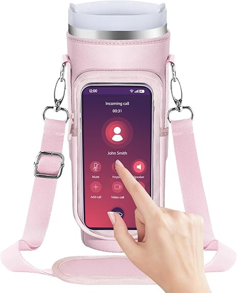 OriJoy Water Bottle Carrier Holder Pouch with Touchable Screen Phone Pocket for Stanley Quencher ... | Amazon (US)