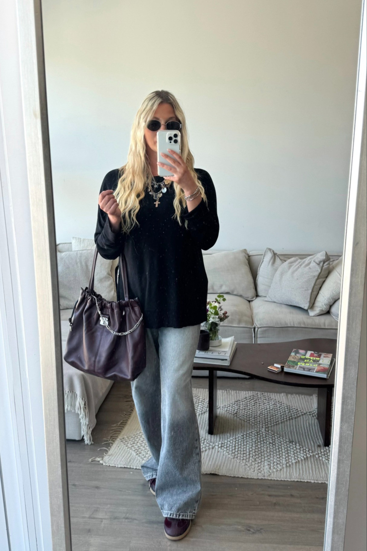 fall outfit • sweater, shoes, and bag on sale 

 #LTKootd #LTKSaleAlert
