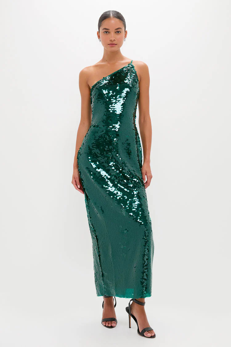 Emerald Sequin Isa Maxi Dress | Tuckernuck (US)