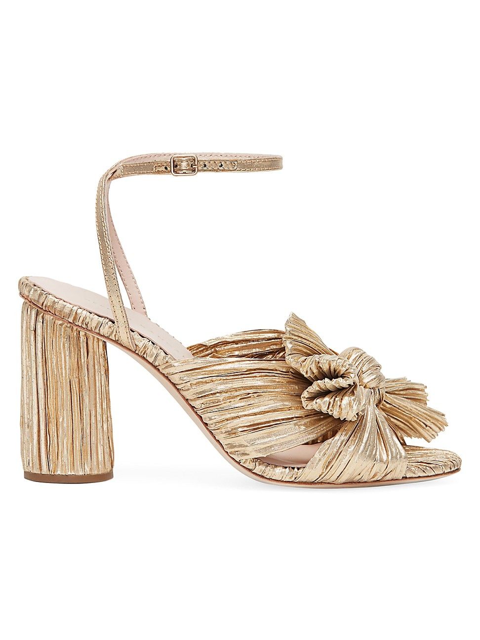 Loeffler Randall Women's Camellia Knotted Lamé Sandals - Gold - Size 7 | Saks Fifth Avenue