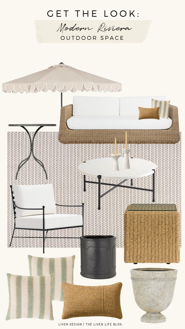 Outdoor patio. Patio decor. Outdoor sofa. Planter. Outdoor coffee table. Outdoor rug. Outdoor umbrella 

#LTKSeasonal #LTKSaleAlert #LTKHome