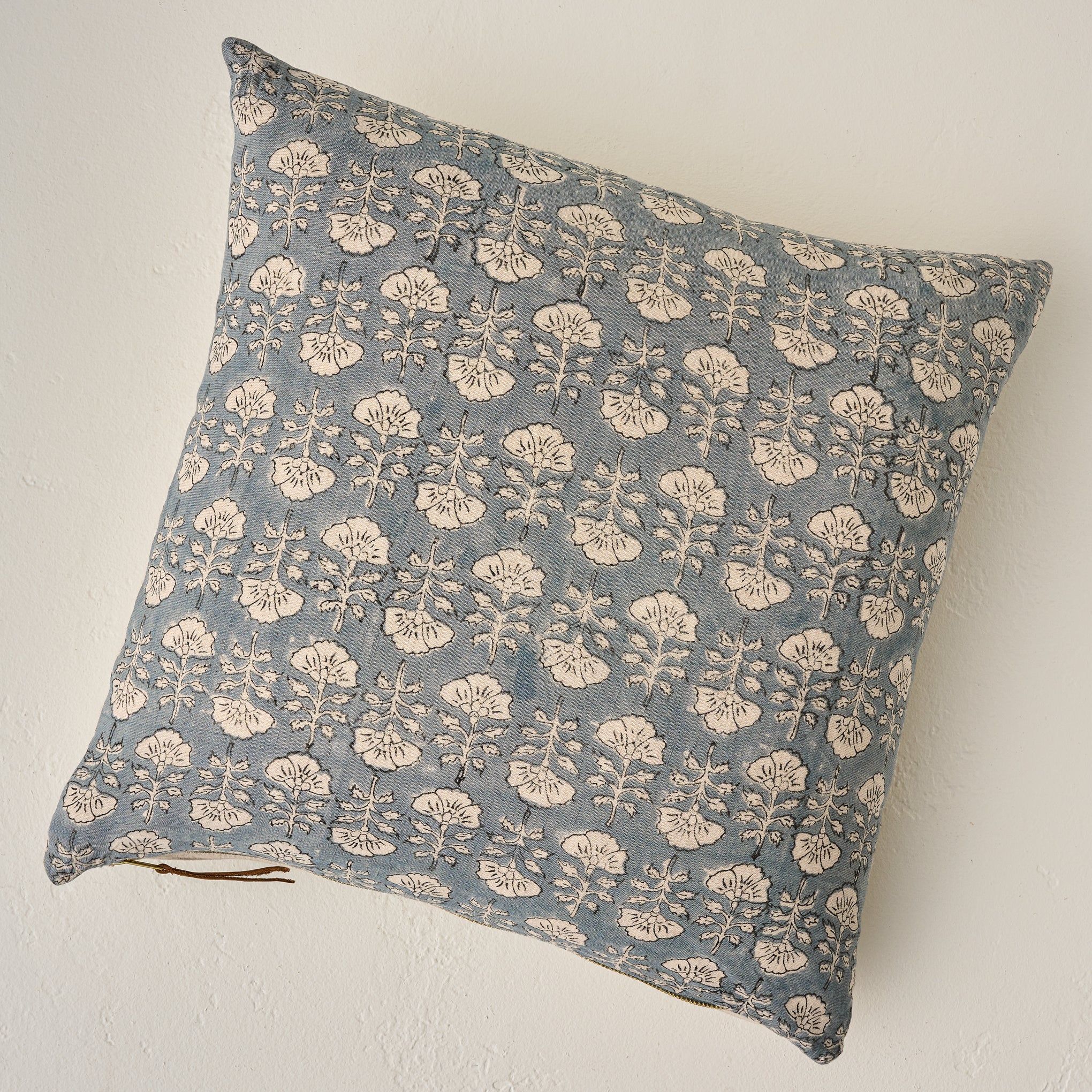 Flora Silver Blue Printed Pillow | Magnolia